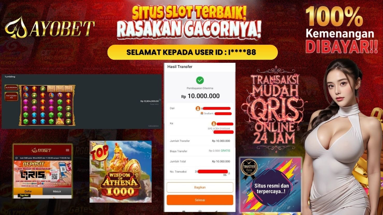 AYOBET JACKPOT SLOT WISDOM OF ATHENA 1000